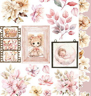 Craft O'Clock - Girl & Curl Extras Set FLOWERS & MY FIRST YEAR