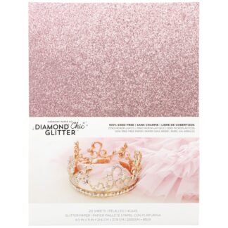 Harmony Papers - Diamond Chic Glitter - Pink - 8 1/2 X 11in 20pack