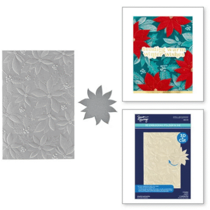Spellbinders - 3D Embossing folder - Playful Poinsettia