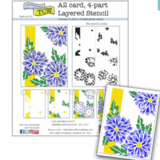 TCW - A2 Card Layered Stencil - Daisies